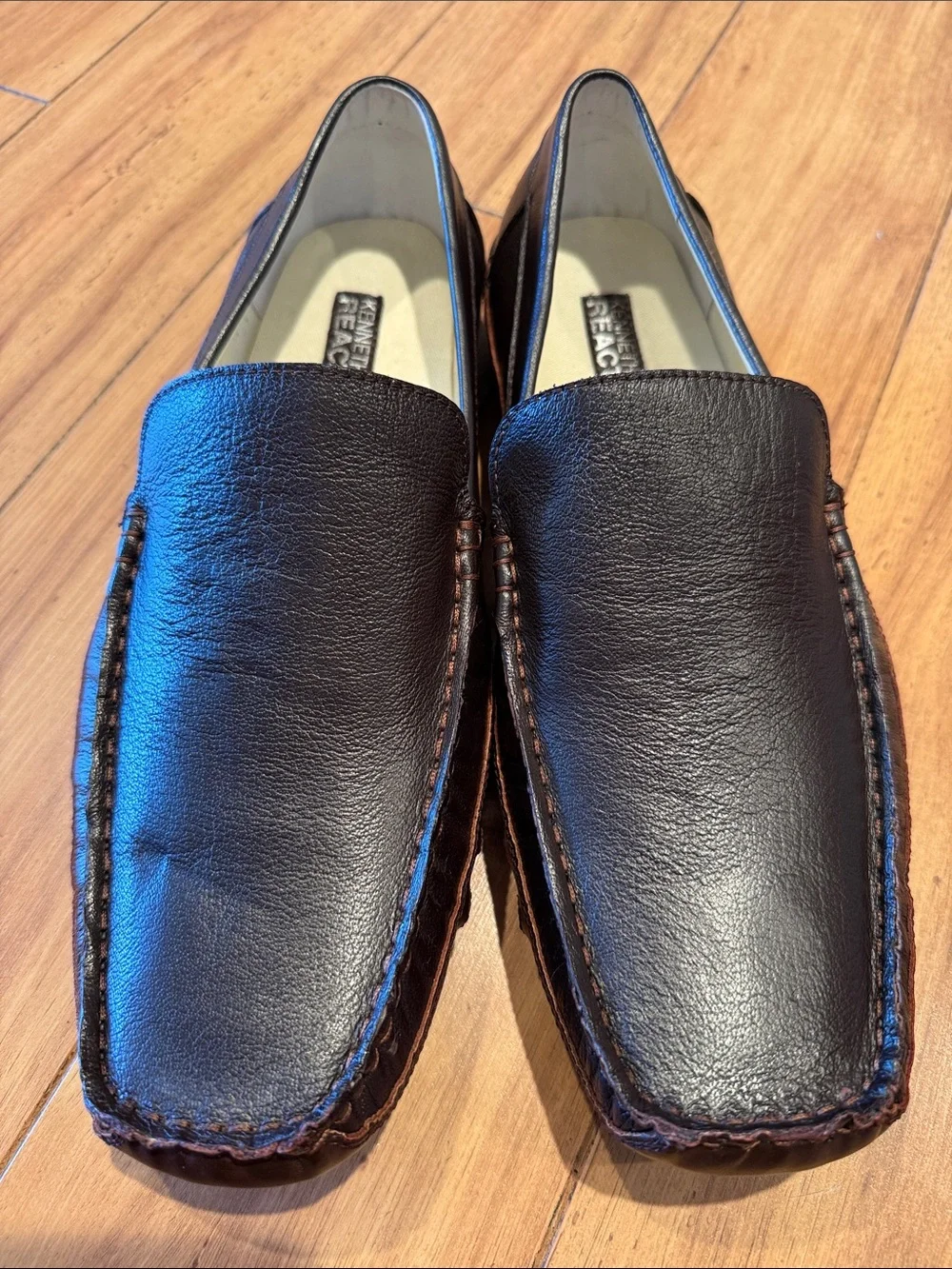 Kenneth Cole Reaction W60216 Brown Leather Driving Loafers NWOT